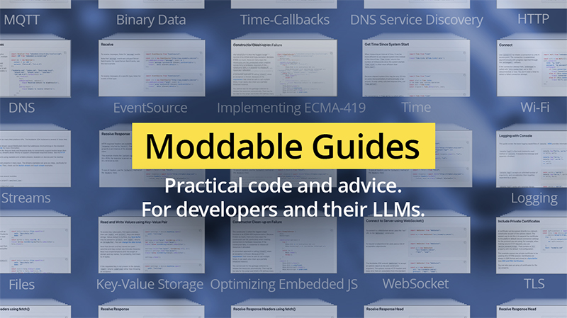 Guides – A new kind of documentation for Embedded JavaScript Developers